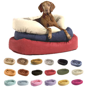 donut beds in microvelvet fabrics: teacup, small, medium, large & xl dog 