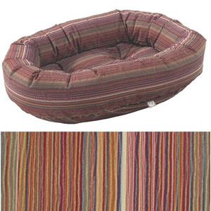 donut bed: microvelvet stripe teacup, small, medium, large & xl dog bed
