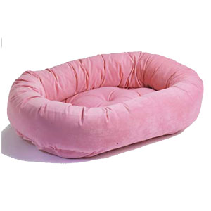 pink donut bed: teacup, small, medium, large & xl dog bed in pretty pink fabric