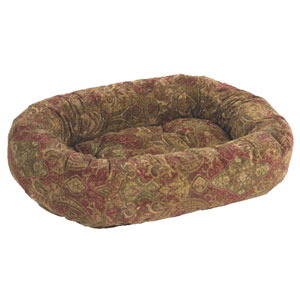 donut bed: microvelvet stripe teacup, small, medium, large & xl dog bed