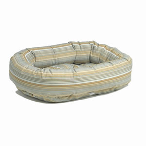 donut bed: microvelvet stripe teacup, small, medium, large & xl dog bed