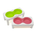 Studio Duo elevated dog diner with combo stainless steel bowl