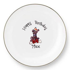 personalized dog birthday gift plate