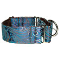 greyhound collar in a peacock pattern