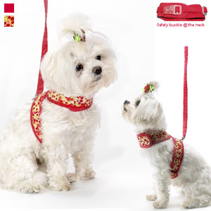 soft floral dog harness