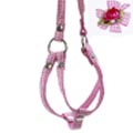 step in harness + leash:  pink gingham