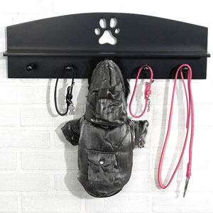 leash hooks and shelf wall organizer for the home