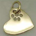 14K pet heart id charm