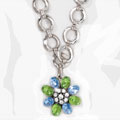 crystal flower dog necklace