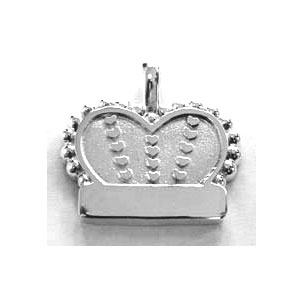 custom dog id tag - sterling silver crown charm