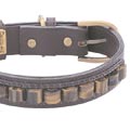 leather dog collar with genuine semi precious stones