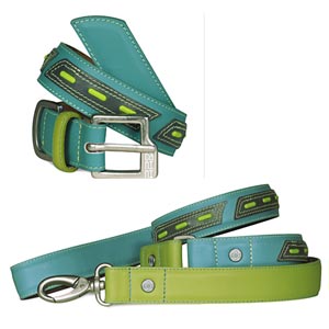 Verve leather dog collar and matching leash 