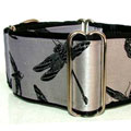 dragonflies on silk martingale dog collar available in 3 widths
