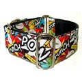 dog collar of cartoon superhero fabric 
