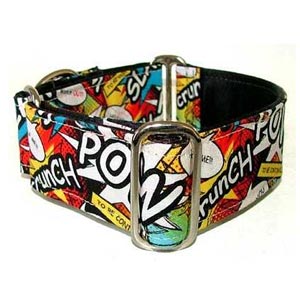 dog collar of cartoon superhero fabric 