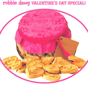 Valentine's Day Puppy Love organic dog treats from Robbie Dawg