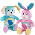 plush dog toy with tennis ball tummy