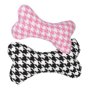 houndstooth dog bone toy