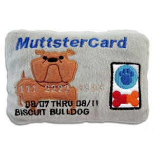 Muttster credit card toy for dogs