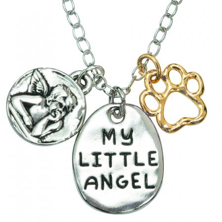 Paw Necklace My Little Angel and Guardian Ange