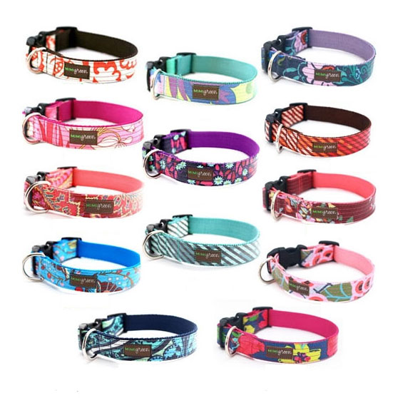 personalized dog collars laminated cotton with plastic buckle