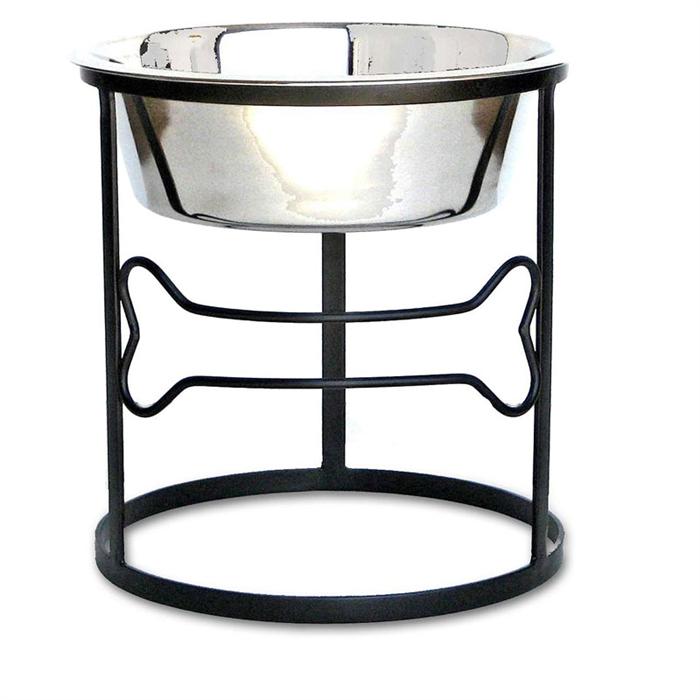 single dog dish stand