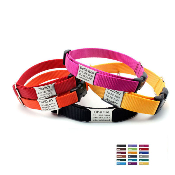 Nameplate dog collars sales