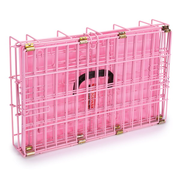 pink dog cage