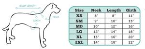 Dog tshirt size chart