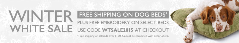 winter white sale - free shipping on dog beds Januar 2015