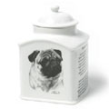 wood jewelry box with dog breed decorated tile